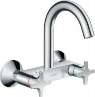 Vorschau: Hansgrohe Logis M32 2-Griff Küchenmischer, Wandmontage Highspout, 1jet, chrom