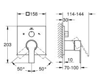 Vorschau: Grohe Allure Einhandbatterie mit 3-Wege Umstellung, eckig, chrom 29176001 