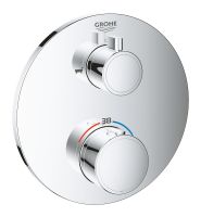 Vorschau: Grohe Grohtherm Thermostat-Wannenbatterie mit integrierter 2-Wege-Umstellung, Rosette rund, chrom