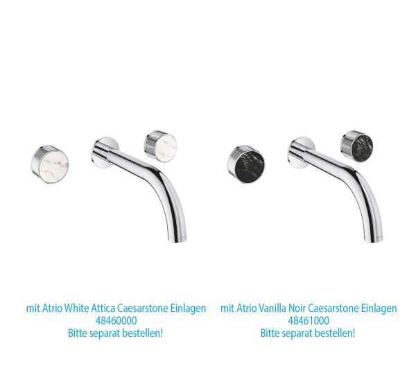 Grohe Atrio 3-Loch-Waschtischarmatur Unterputz, Knopfbetätigung, Ausladung 18cm