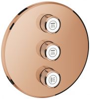 Vorschau: Grohe Grohtherm SmartControl 3-fach Unterputzventil Fertigmontageset, rund