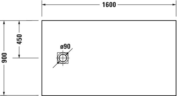 Duravit Sustano Duschwanne 160x90cm, rechteckig, schneidbar