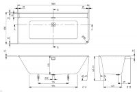 Vorschau: Villeroy&Boch Collaro Vorwand-Badewanne linke Ausführung 180x80cm Maße