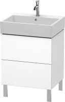 Duravit L-Cube Waschtischunterschrank bodenstehend 58x46cm mit 2 Schubladen für Vero Air 235060, weiß, LC677501818