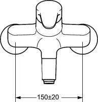 Vorschau: Hansa Hansamix Wasch-/Spültisch-Einhand-Wandbatterie, 311mm, schwenkbar, chrom