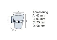 Vorschau: Smedbo House Zahnputzbecherhalter mit Porzellanbecher zur Wandmontage, chrom