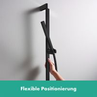 Vorschau: Hansgrohe Unica Duschstange S Puro 65cm mit Easy Slide Handbrausehalter, schwarz matt