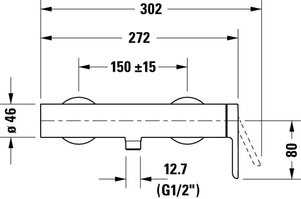 Duravit C.1 Einhebel-Brausemischer Aufputz, schwarz matt