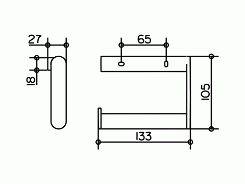 Keuco Plan Toilettenpapierhalter, offene Form, Ausführung rechts