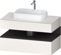 Vorschau: Duravit Qatego Unterschrank für Aufsatzbecken 100x55cm, weiß supermatt, mit offenem Fach in graphit supermatt Antifingerprint QA4731