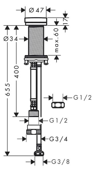 Hansgrohe F21 Geräteabsperrventil, schwarz matt