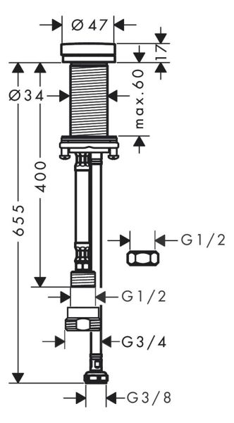 Hansgrohe F21 Geräteabsperrventil, schwarz matt