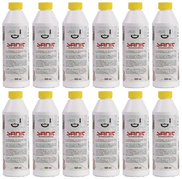 SANIT ArmaturenGlanz 500 ml Flasche Set bestehend aus 12 Flaschen