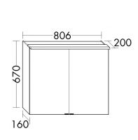 Vorschau: Burgbad Fiumo Spiegelschrank mit horizontaler LED-Beleuchtung und 2 Spiegeltüren 80,6x67cm