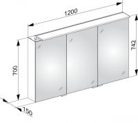 Vorschau: Keuco Royal L1 Spiegelschrank 120x74,2cm, silber-gebeizt-eloxiert