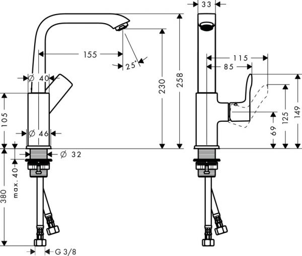 Hansgrohe Metris Einhebel-Waschtischmischer 230 mit Push-Open Ablaufgarnitur, chrom