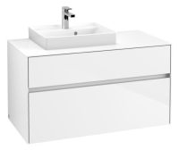 Villeroy&Boch Collaro Waschtischunterschrank passend zu Aufsatzwaschtisch 43345G, 2 Auszüge, 100cm weiß, C01400DH