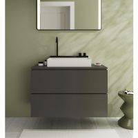 Vorschau: hansgrohe Avalegra AquaUnit Waschbecken 58x48cm ohne Ablage, Armatur in schwarz matt