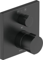 Duravit C.1 Brausethermostat Unterputz, 2 Verbraucher mit Ab- und Umstellventil, eckig, schwarz matt, C14200013046