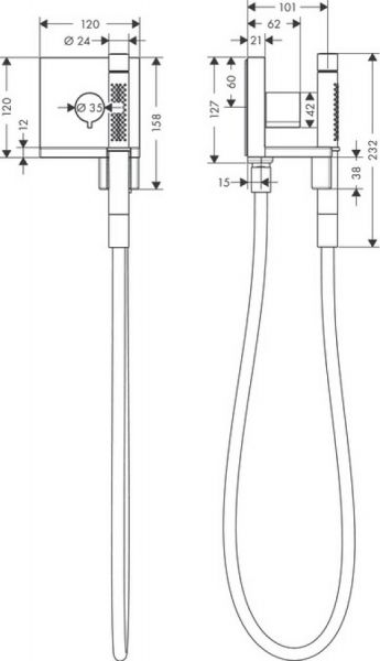 Axor ShowerSolutions Handbrausemodul 120/120 Square, Unterputz, eckig