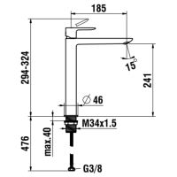 Vorschau: Laufen Cityplus Einhand-Waschtischmischer mit Eco+ für Aufsatzwaschtische