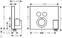Vorschau: Axor ShowerSelect Thermostat Square Unterputz, für 2 Verbraucher, mit FixFit und Porter, eckig