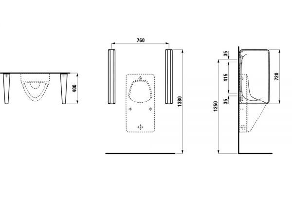 Laufen Cinto Urinal-Trennwand, weiß_1