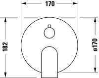 Vorschau: Duravit Tulum Einhebel-Wannenmischer Unterputz, chorm, TU5210012010, techn. Zeichnung