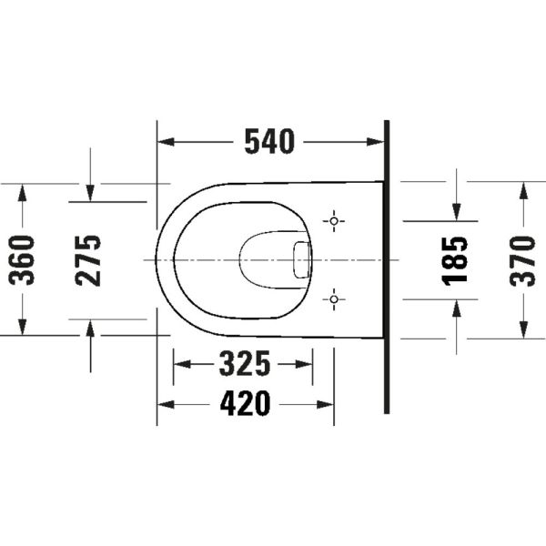 Duravit D-Code Wand-WC rimless Set mit SoftClose WC-Sitz, vormontierte Scharniere 54x37cm, weiß