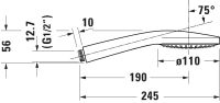 Vorschau: Duravit Handbrause MinusFlow 11cm, schwarz matt
