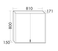 Vorschau: Burgbad rl20 Spiegelschrank 81x80cm mit Klarglas Lichtrahmen, Wandeinbau