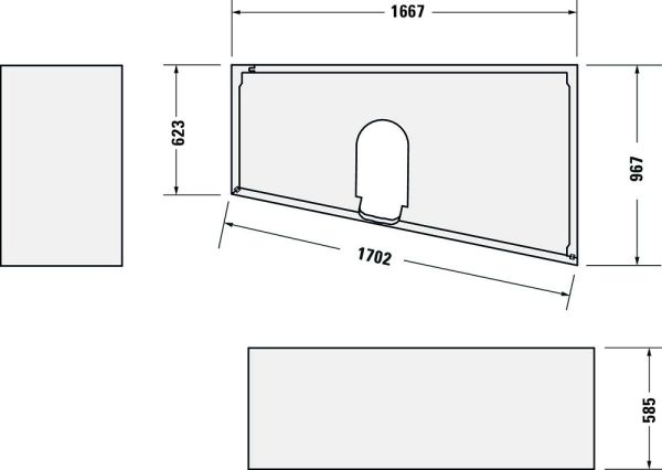 Duravit No.1 Badewannenträger trapezförmig 167x97x57cm für Badewanne 700509, weiß
