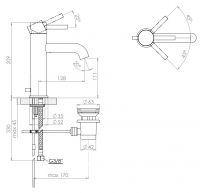 Vorschau: Steinberg Serie 100 Waschtischarmatur mit Ablaufgarnitur, Ausladung 128mm