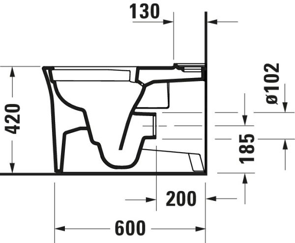 Duravit White Tulip Stand-WC für Kombination, Tiefspüler, spülrandlos, HygieneGlaze, weiß