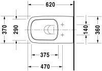 Vorschau: Duravit DuraStyle Wand-WC 62x37cm, eckig, weiß 25420900001