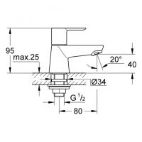 Vorschau: Grohe BauEdge Standventil, XS-Size, chrom