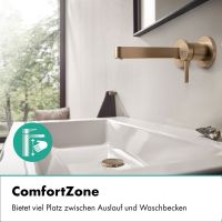 Vorschau: hansgrohe Finoris Waschtischarmatur 16,5cm, Wandmontage, brushed bronze