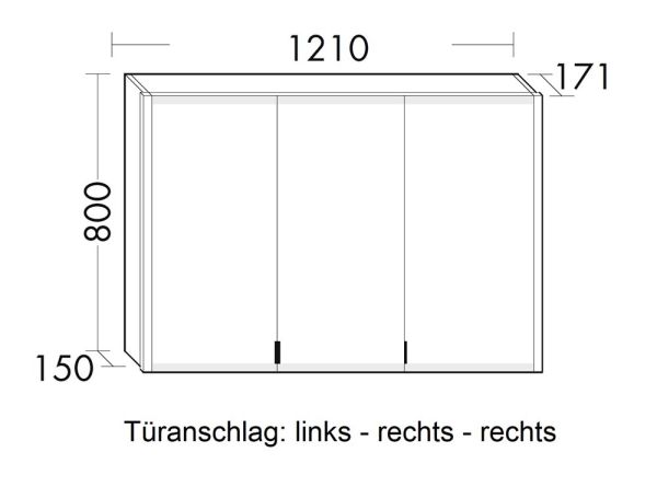 Burgbad rl20 Spiegelschrank 121x80cm mit Klarglas Lichtrahmen, Wandeinbau, Türanschlag links SPVN120LF6947