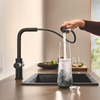 Grohe Blue 2.0 5-in-1-Armatur, L-Auslauf, ausziehbar, phantom black 104430KF01