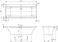 Vorschau: Villeroy&Boch SQUARO EDGE 12 Oval Duo Badewanne 180x80cm