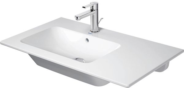 Duravit ME by Starck Waschtisch 83x49cm, 1 Hahnloch, mit Überlauf, Becken links, WonderGliss, weiß 23458300001