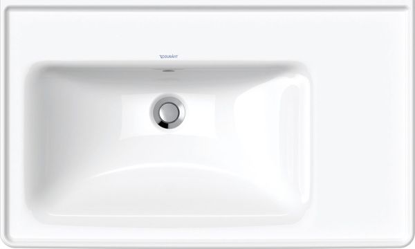 Duravit D-Neo Waschtisch rechteckig 80x48cm, mit Überlauf, Becken links, WonderGliss, weiß 23698000601