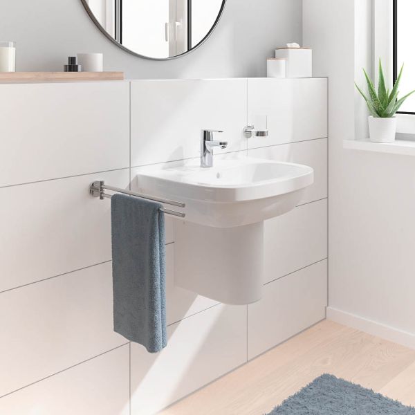 Grohe Get Einhand-Waschtischbatterie S-Size Mittelstellung kalt mit Ablaufgarnitur, chrom