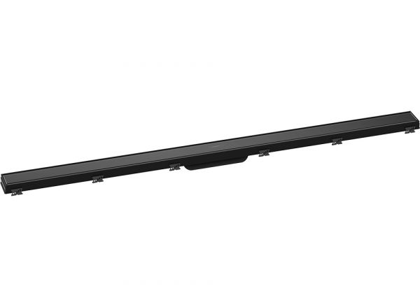 Hansgrohe RainDrain Match Fertigset Duschrinne 120cm, höhenverstellbarer Rahmen, schwarz 56042610