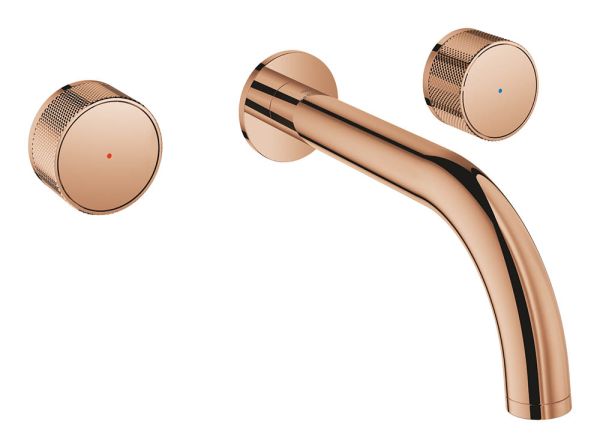 Grohe Atrio 3-Loch-Waschtischarmatur Unterputz, Knopfbetätigung, Ausladung 18cm