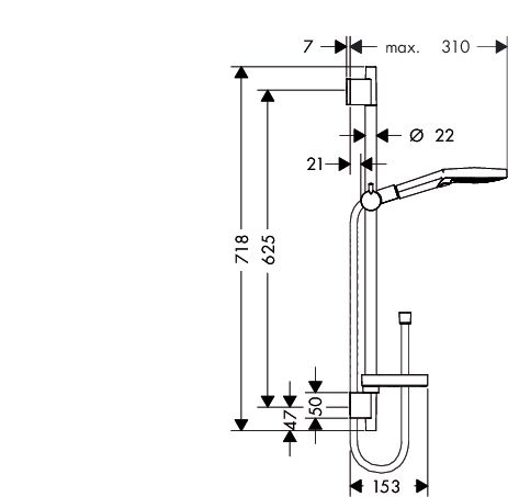 Hansgrohe Raindance Select S 120 3jet Handbrause/ Unica'S Puro Brausestange 0,65m