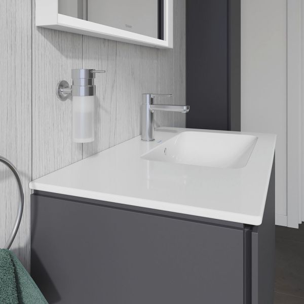 Duravit ME by Starck Waschtisch 83x49cm, 1 Hahnloch, Becken rechts, WonderGliss, weiß 23468300001