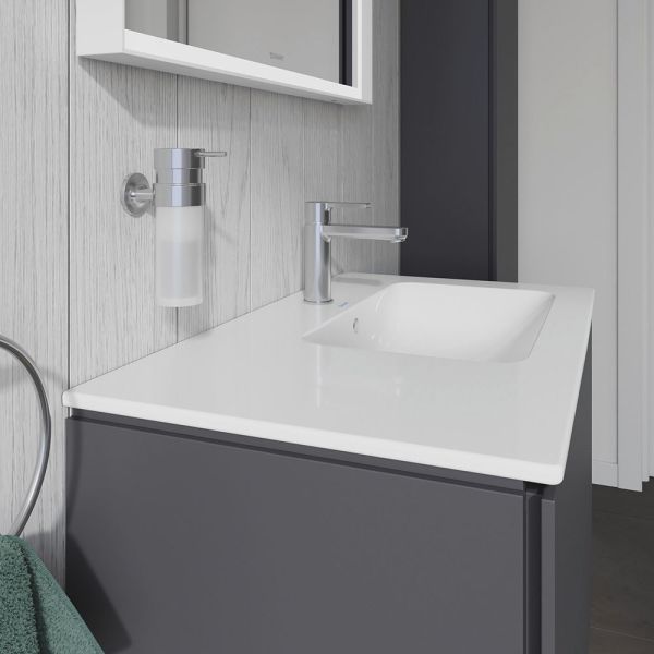 Duravit ME by Starck Waschtisch 83x49cm, 1 Hahnloch, mit Überlauf, Becken rechts, weiß 2346830000