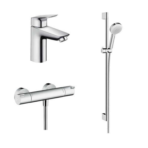 Hansgrohe Ecostat 1001 CL Thermostat Duschen Bundleset, chrom