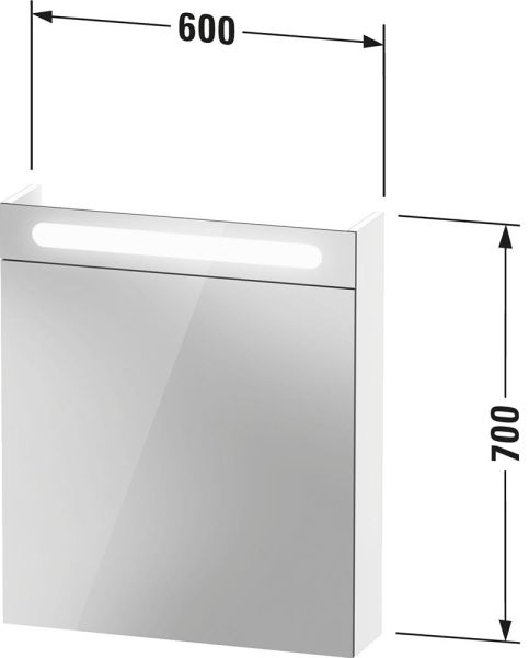 Duravit No.1 Spiegelschrank 60x70cm, mit LED-Beleuchtung und 1 Tür